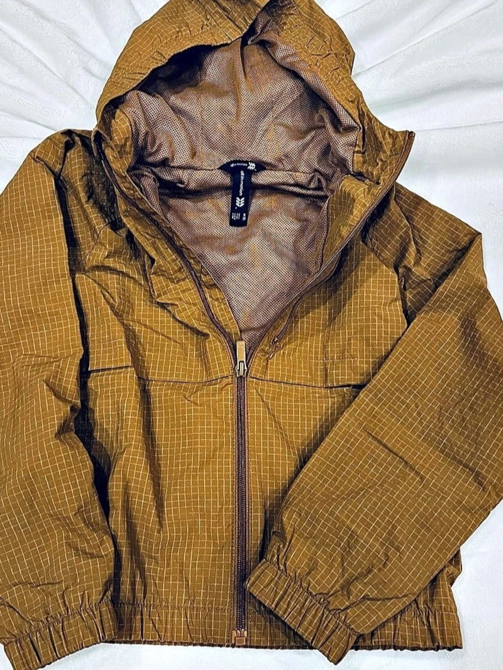 All In Motion Boys Hooded Brown Rain Jacket